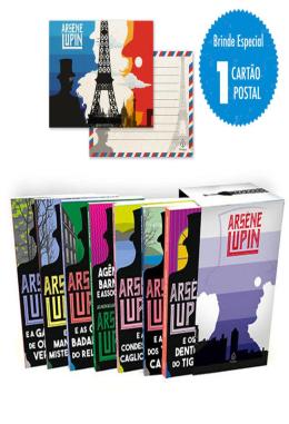 Lupin II - Box com 7 livros com cartao postal