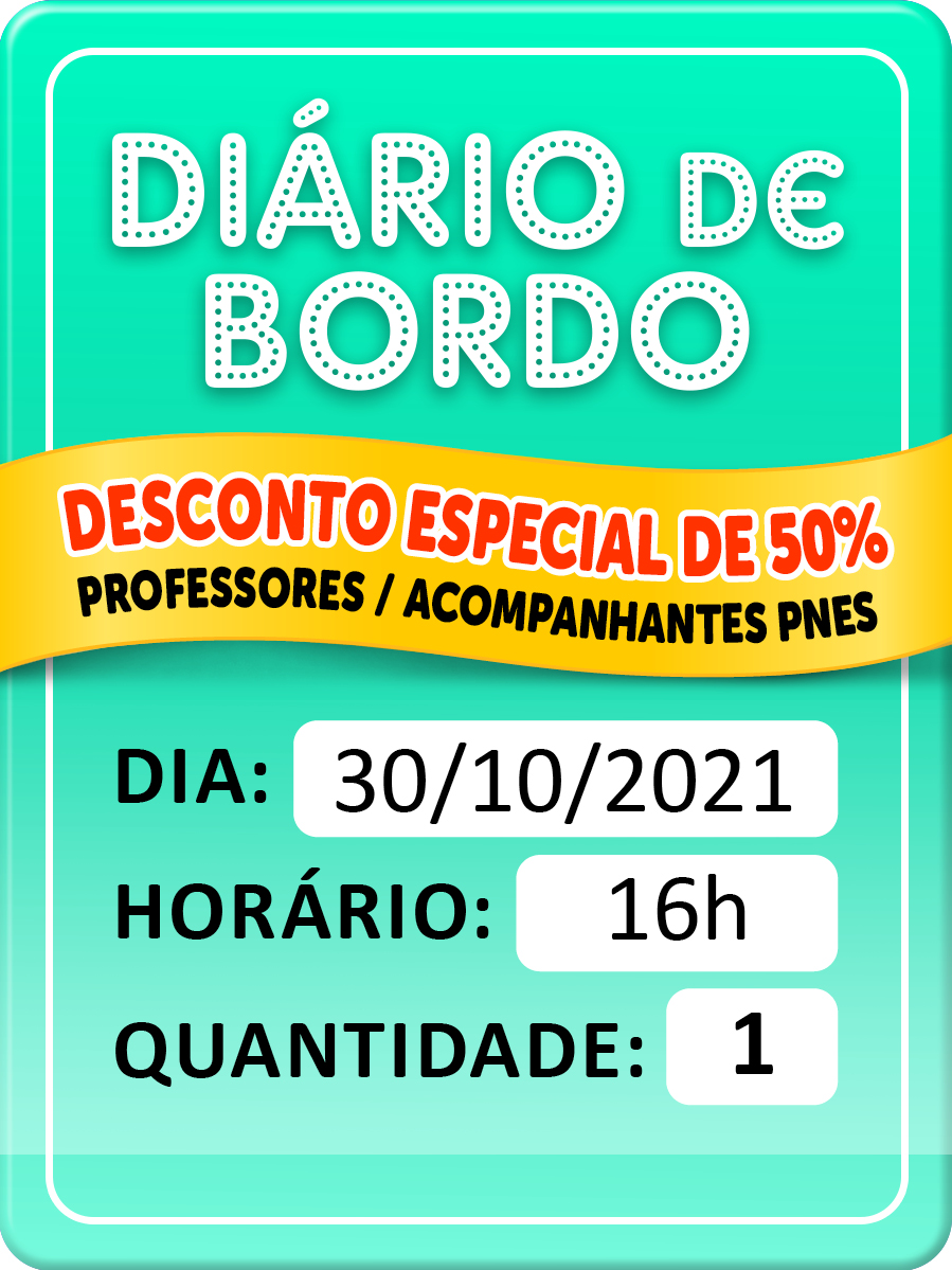 DIÁRIO DE BORDO - DESCONTO 50% - DIA 30/10 - INDIVIDUAL